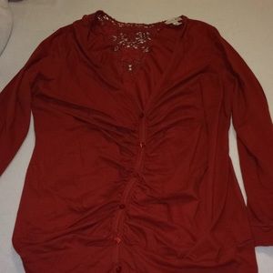 3/12 4/15!! Fashion bug 1X top lace back  detail